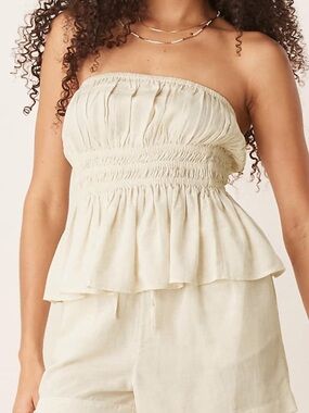 NWT - ASOS DESIGN Belle Beach Shirred Bandeau Peplum Tube Top Size 6